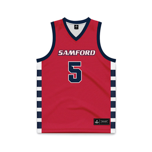 Samford - NCAA Men's Basketball : AJ Staton-McCray - Red Basketball Jersey-0