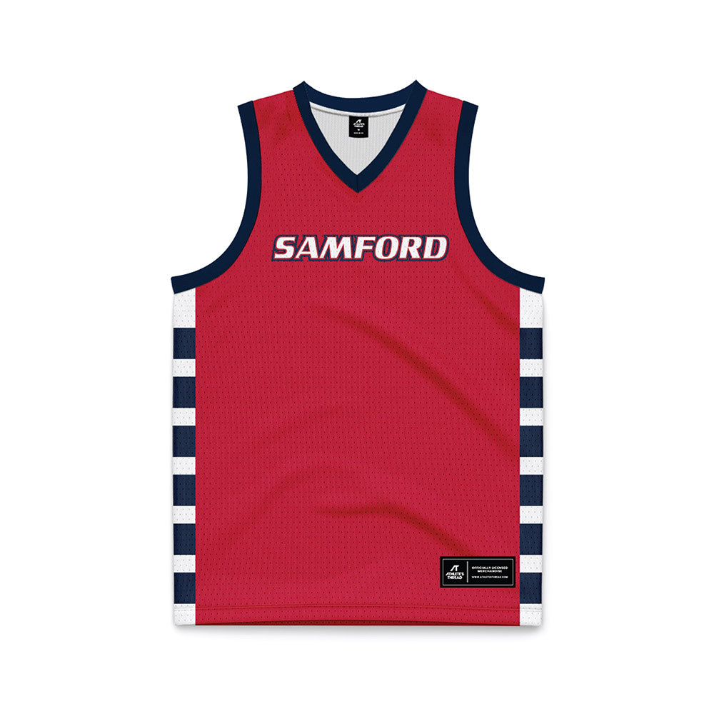 Samford - NCAA Men's Basketball : - Red Basketball Jersey-0