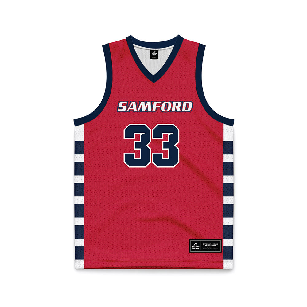 Samford - NCAA Men's Basketball : Zach Lamey - Red Basketball Jersey-0