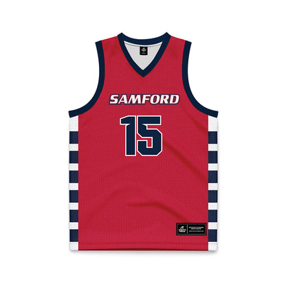 Samford - NCAA Men's Basketball : Dylan Faulkner - Red Basketball Jersey-0