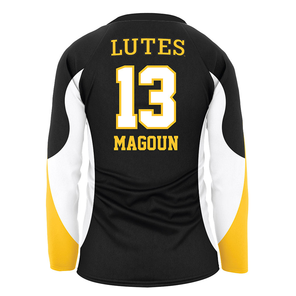 PLU - NCAA Women's Volleyball : Mary Magoun - Black Volleyball Jersey-1