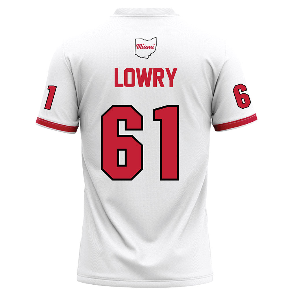 Miami of Ohio - NCAA Football : Andrew Lowry - White Football Jersey-1