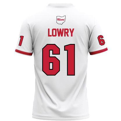 Miami of Ohio - NCAA Football : Andrew Lowry - White Football Jersey-1