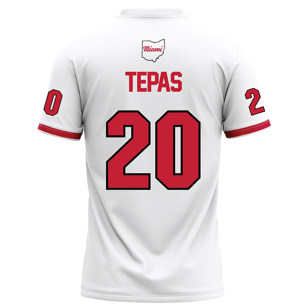 Miami of Ohio - NCAA Football : Ian Tepas - White Football Jersey-1