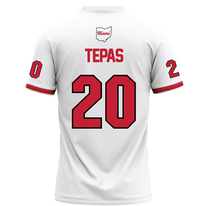Miami of Ohio - NCAA Football : Ian Tepas - White Football Jersey-1