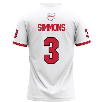 Miami of Ohio - NCAA Football : Quintin Simmons - White Football Jersey-1