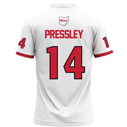 Miami of Ohio - NCAA Football : William Pressley - White Football Jersey-1