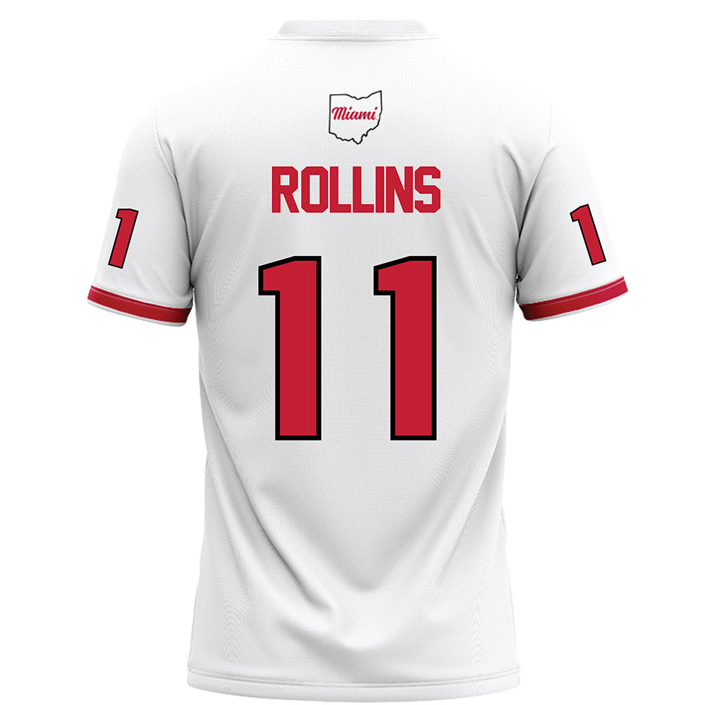 Miami of Ohio - NCAA Football : Isaiah Rollins - White Football Jersey-1