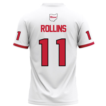 Miami of Ohio - NCAA Football : Isaiah Rollins - White Football Jersey-1