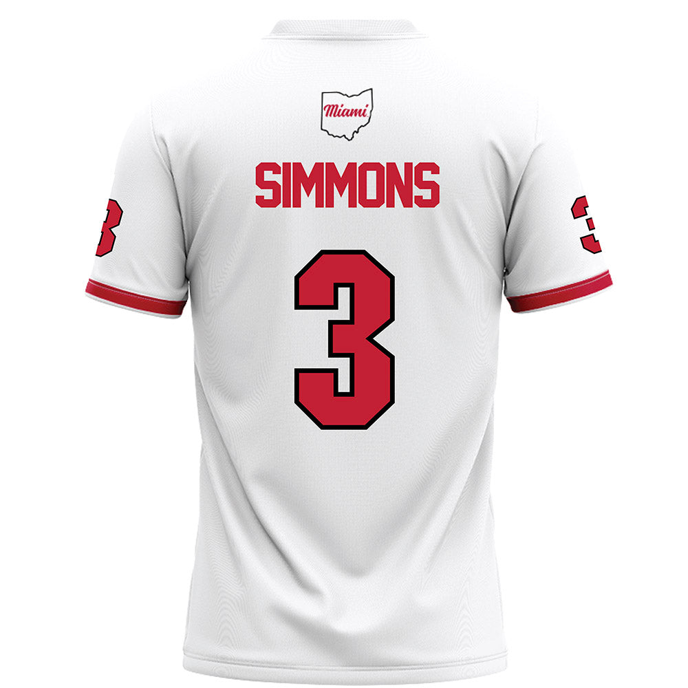 Miami of Ohio - NCAA Football : Quintin Simmons - White Football Jersey-1
