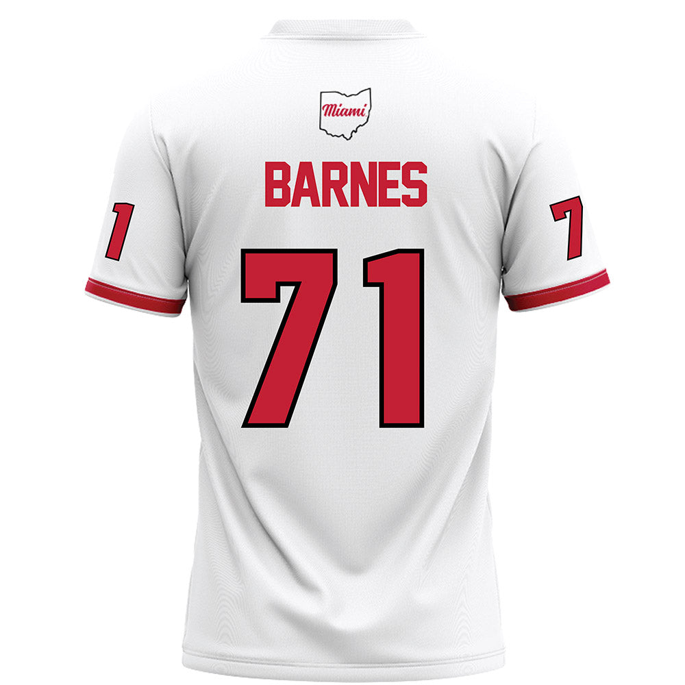 Miami of Ohio - NCAA Football : Lucas Barnes - White Football Jersey-1
