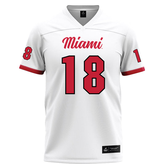Miami of Ohio - NCAA Football : Justen Hodge - White Football Jersey-0