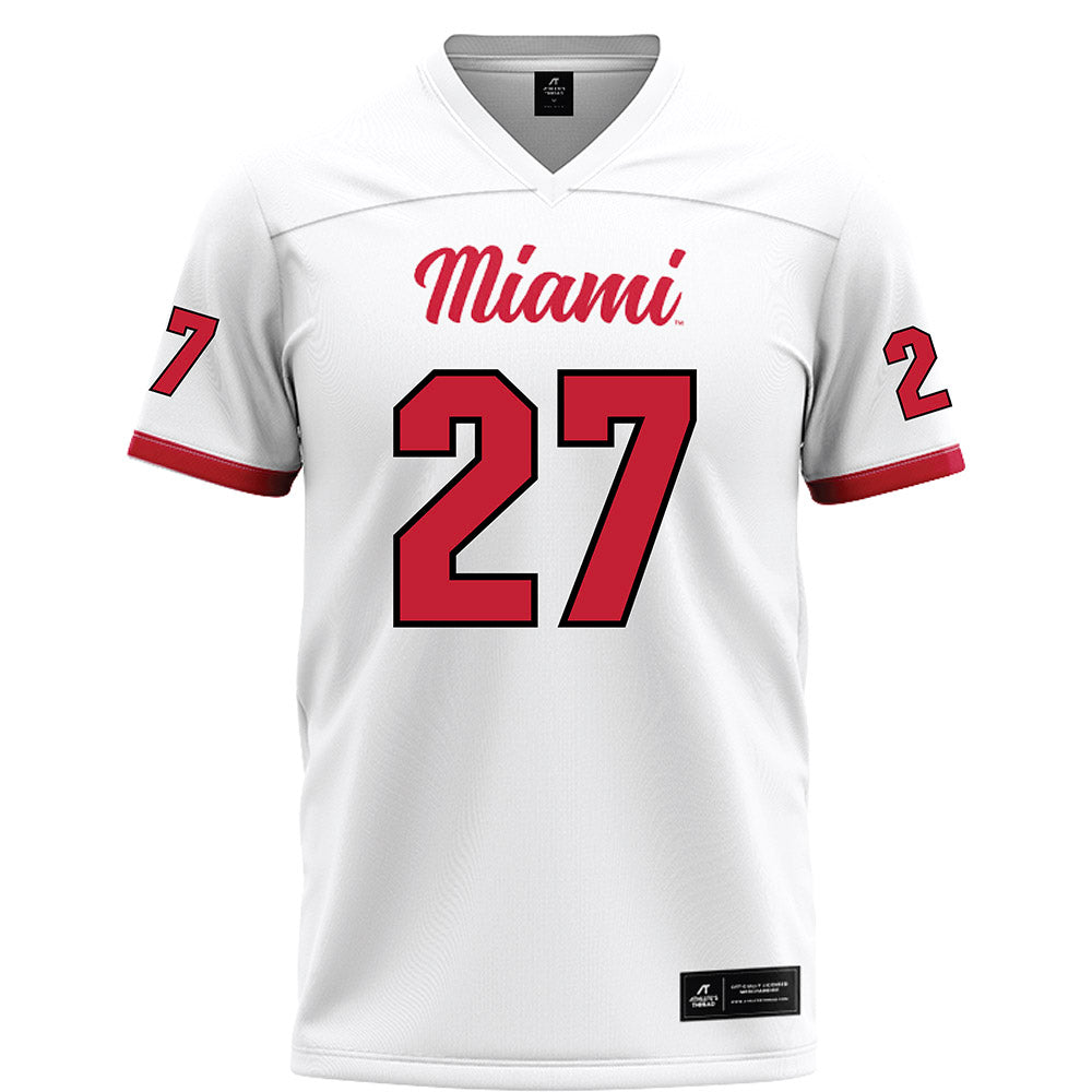 Miami of Ohio - NCAA Football : London Vickroy - White Football Jersey-0