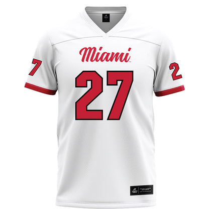 Miami of Ohio - NCAA Football : London Vickroy - White Football Jersey-0