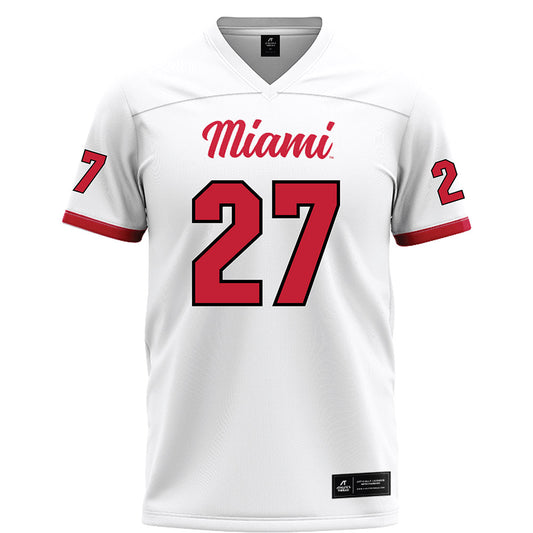 Miami of Ohio - NCAA Football : London Vickroy - White Football Jersey-0