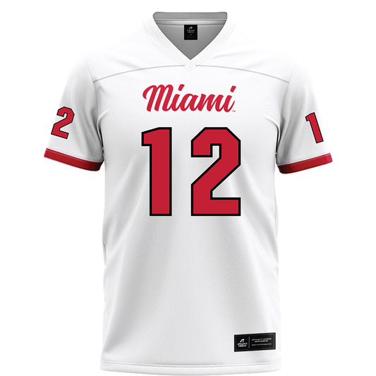 Miami of Ohio - Football Alumni : Corban Hondru - White Football Jersey-0
