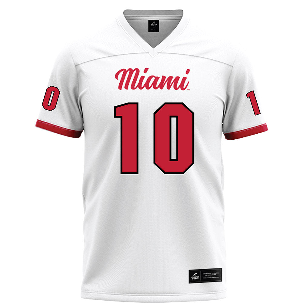 Miami of Ohio - NCAA Football : Jermaine Agee - White Football Jersey-0