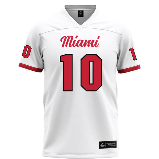 Miami of Ohio - NCAA Football : Jermaine Agee - White Football Jersey-0