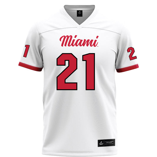 Miami of Ohio - NCAA Football : Toney Coleman Jr. - White Football Jersey-0