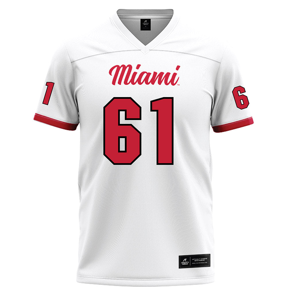 Miami of Ohio - NCAA Football : Andrew Lowry - White Football Jersey-0