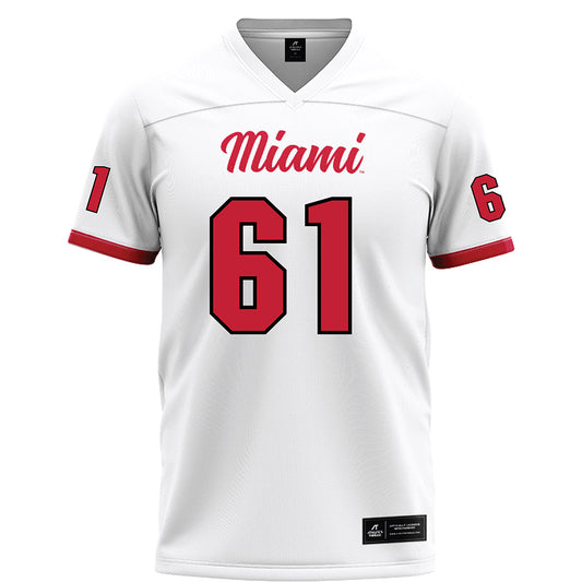Miami of Ohio - NCAA Football : Andrew Lowry - White Football Jersey-0