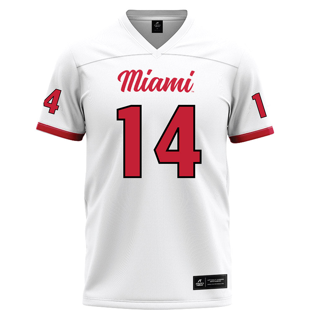 Miami of Ohio - NCAA Football : William Pressley - White Football Jersey-0