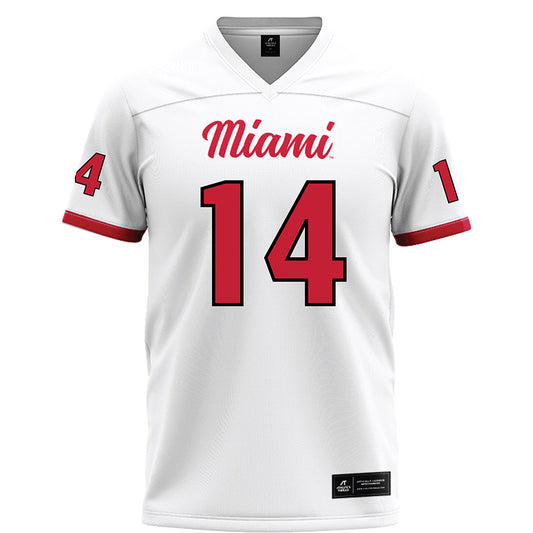 Miami of Ohio - NCAA Football : William Pressley - White Football Jersey-0