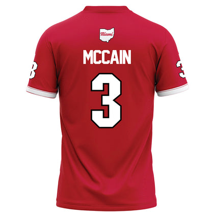 Miami of Ohio - NCAA Football : Malcolm McCain - Red Football Jersey-1