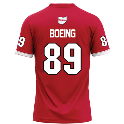Miami of Ohio - NCAA Football : Brayden Boeing - Red Football Jersey-1