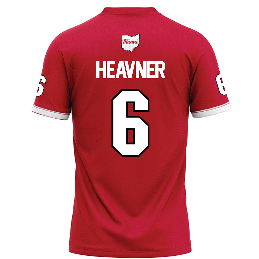 Miami of Ohio - NCAA Football : Caleb Heavner - Red Football Jersey-1