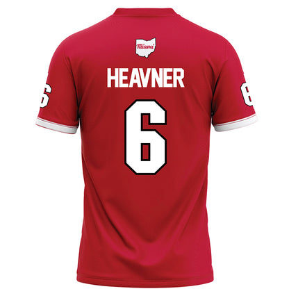 Miami of Ohio - NCAA Football : Caleb Heavner - Red Football Jersey-1