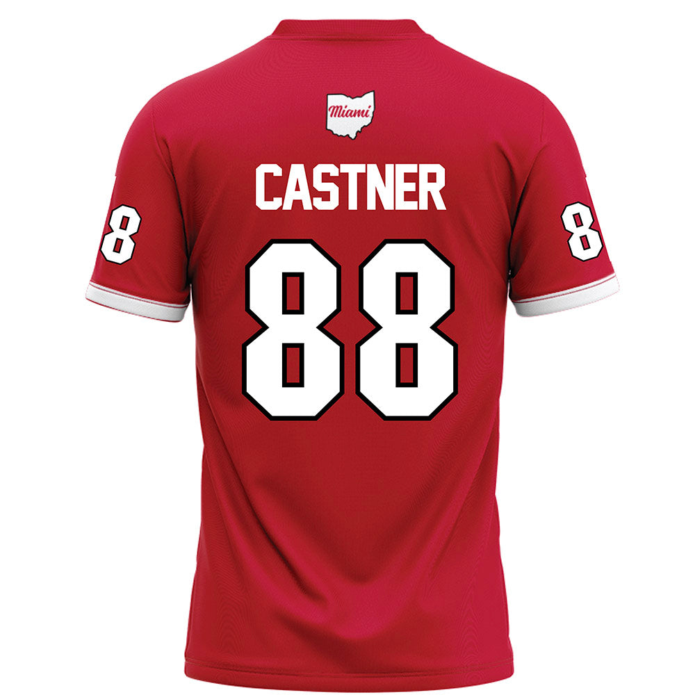 Miami of Ohio - NCAA Football : CJ Castner - Red Football Jersey-1