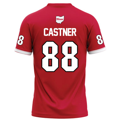 Miami of Ohio - NCAA Football : CJ Castner - Red Football Jersey-1
