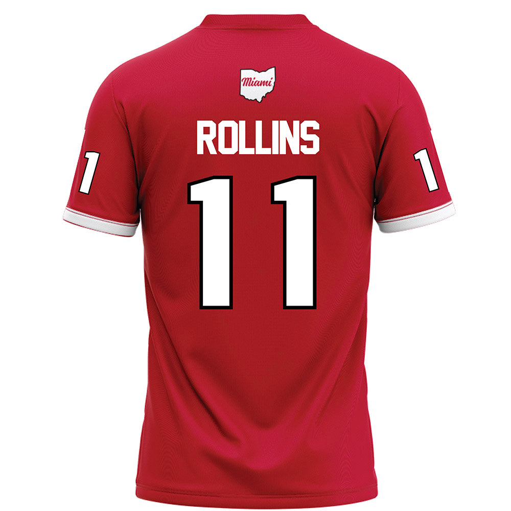 Miami of Ohio - NCAA Football : Isaiah Rollins - Red Football Jersey-1