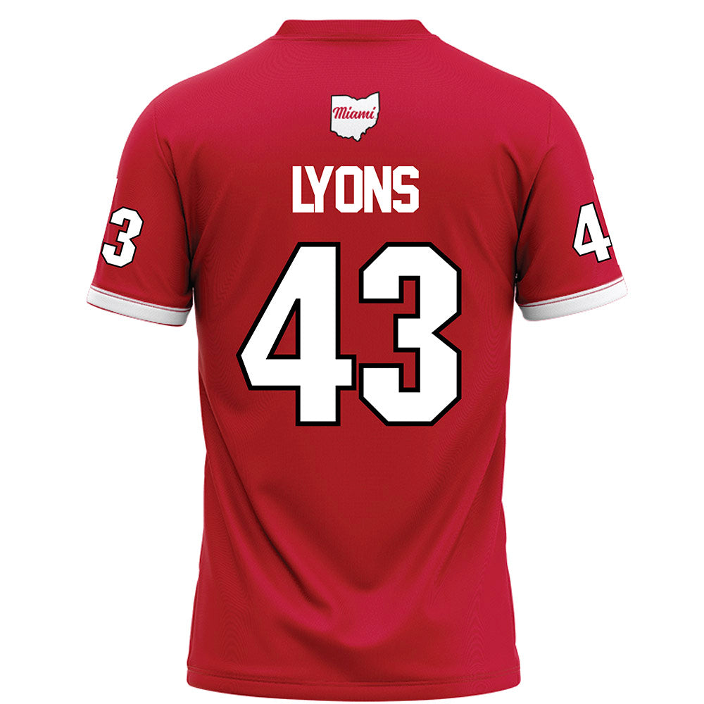 Miami of Ohio - NCAA Football : Grant Lyons - Red Football Jersey