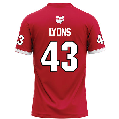 Miami of Ohio - NCAA Football : Grant Lyons - Red Football Jersey