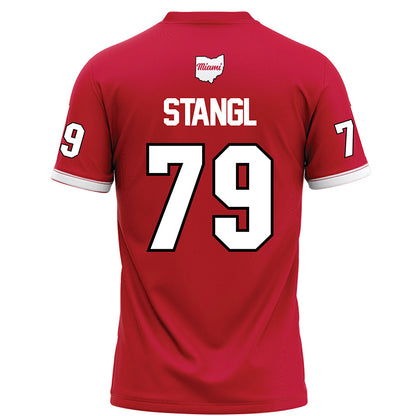 Miami of Ohio - NCAA Football : Jonathan Stangl - Red Football Jersey-1