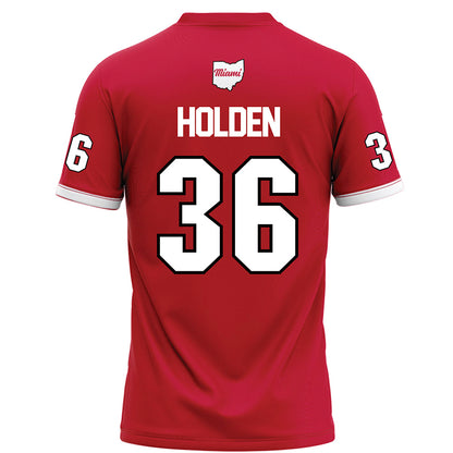 Miami of Ohio - NCAA Football : Carter Holden - Red Football Jersey-1