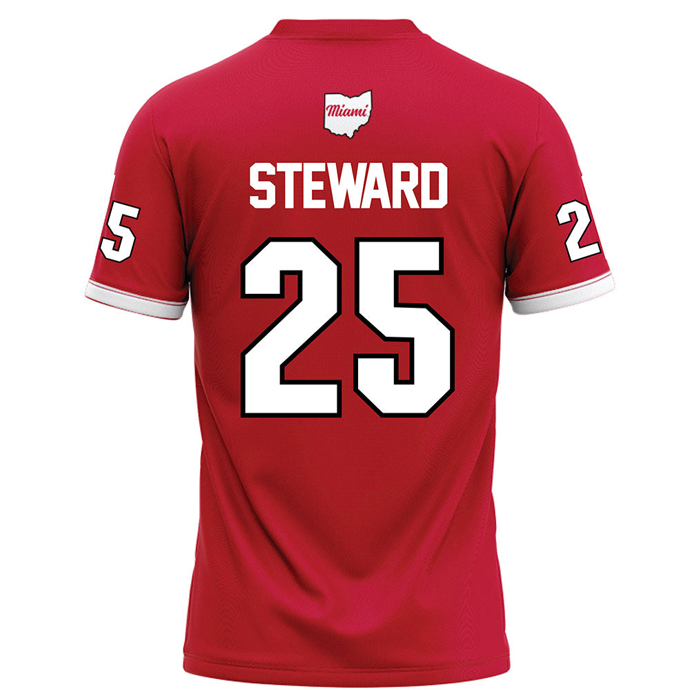 Miami of Ohio - NCAA Football : Ike Steward - Red Football Jersey-1