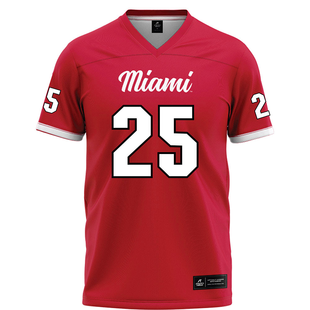 Miami of Ohio - NCAA Football : Ike Steward - Red Football Jersey-0