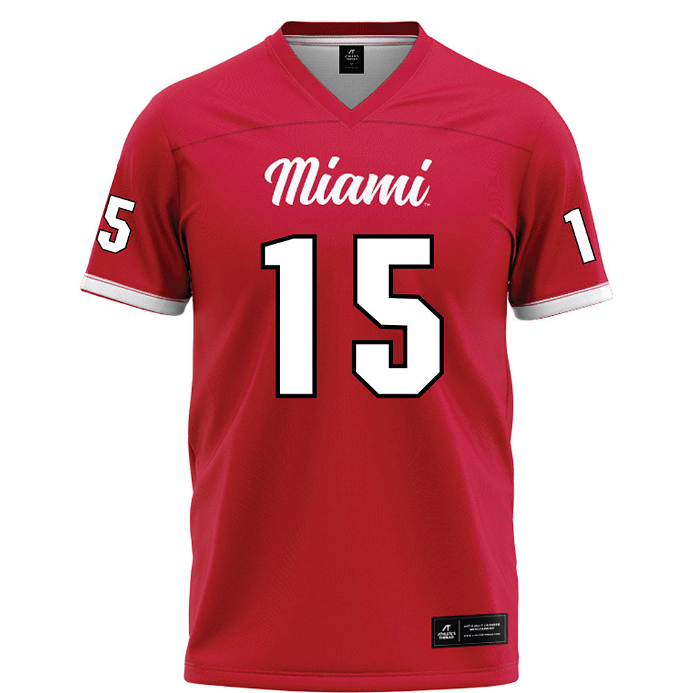 Miami of Ohio - NCAA Football : Harrison Brewster - Red Football Jersey-0