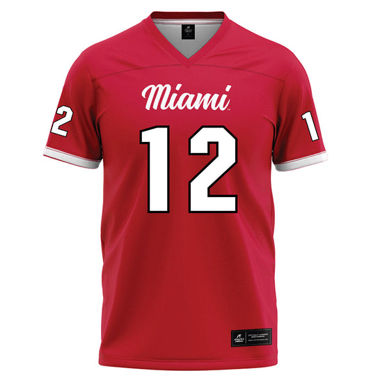 Miami of Ohio - Football Alumni : Corban Hondru - Red Football Jersey-0
