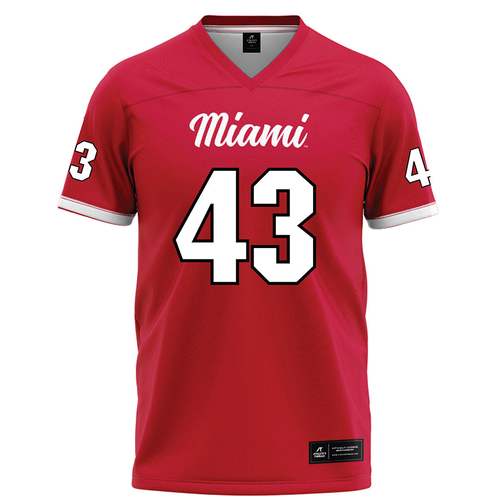 Miami of Ohio - NCAA Football : Grant Lyons - Red Football Jersey
