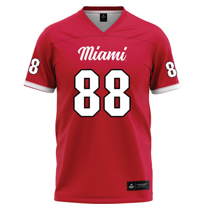 Miami of Ohio - NCAA Football : CJ Castner - Red Football Jersey-0