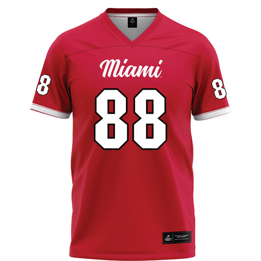 Miami of Ohio - NCAA Football : CJ Castner - Red Football Jersey-0