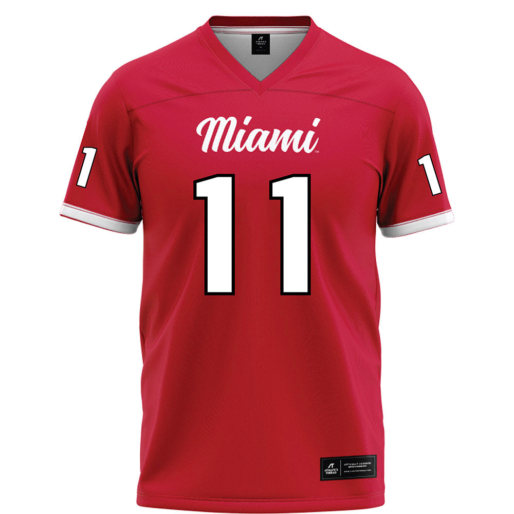 Miami of Ohio - NCAA Football : Isaiah Rollins - Red Football Jersey-0