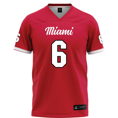 Miami of Ohio - NCAA Football : Caleb Heavner - Red Football Jersey-0