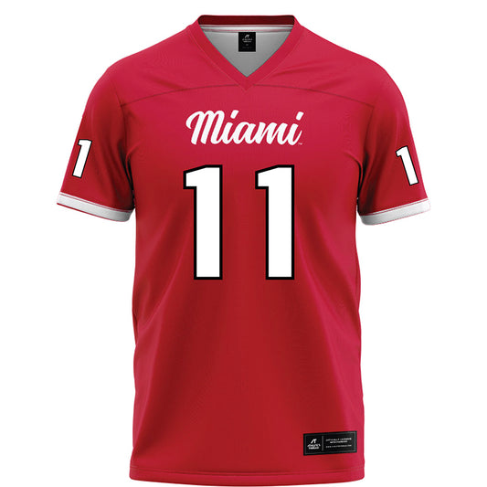 Miami of Ohio - Football Alumni : Noah Ehrlich - Red Football Jersey-0