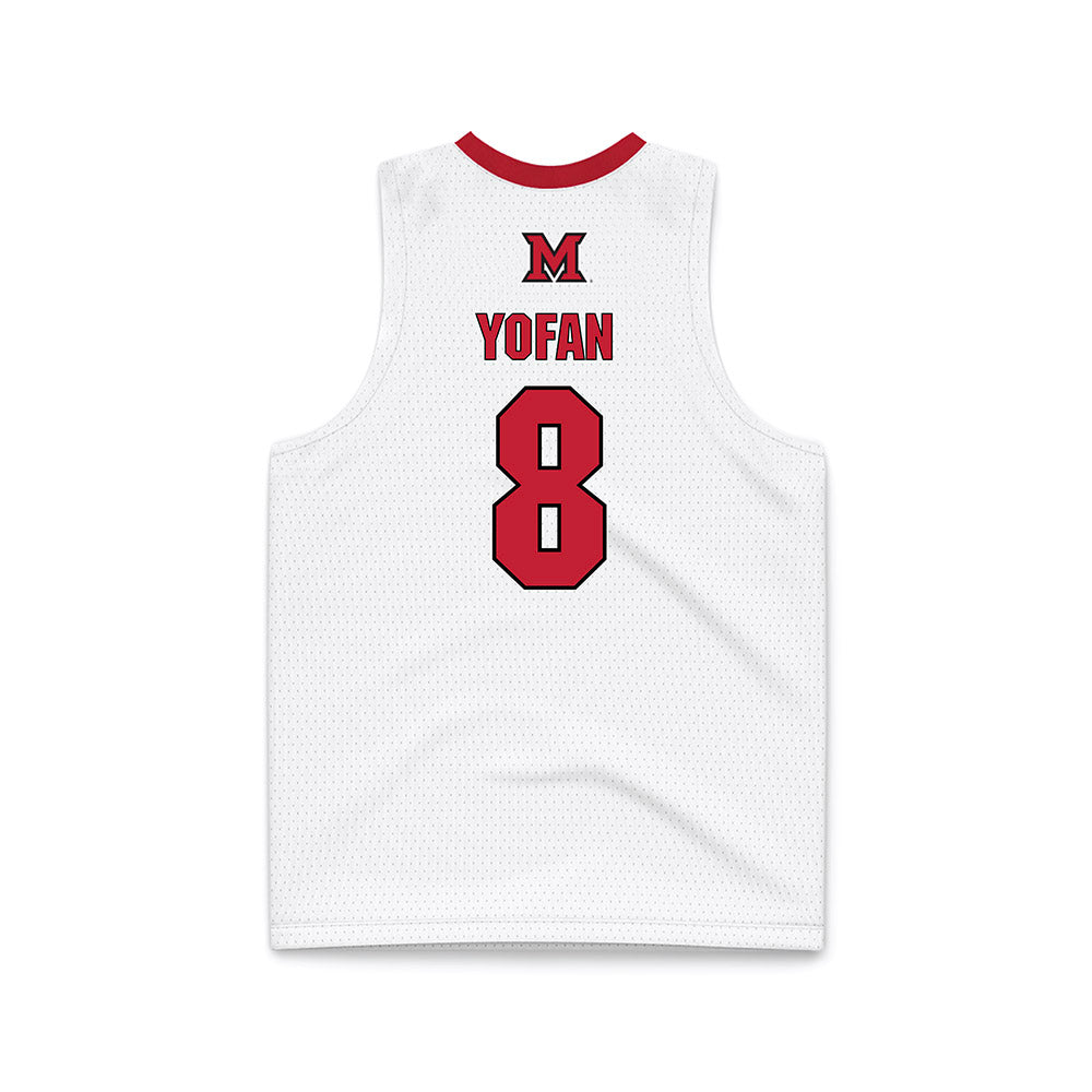 Miami of Ohio - NCAA Men's Basketball : Eli Yofan - White Basketball Jersey-1