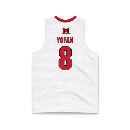 Miami of Ohio - NCAA Men's Basketball : Eli Yofan - White Basketball Jersey-1